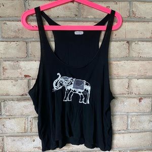 Elephant Embroidered Muscle Tank Small/Medium